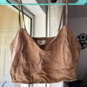 Tan Crop Tank Top